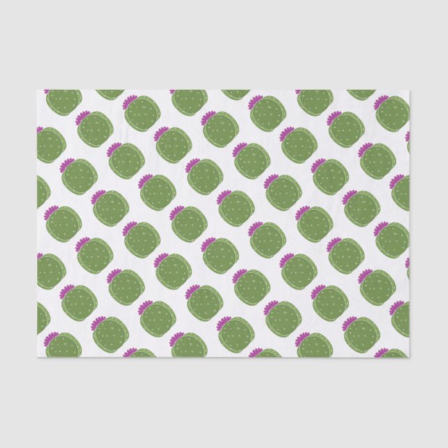 Rosa Blume Kurzer Kaktus Drucktissue Paper Seidenpapier (Vorderseite)