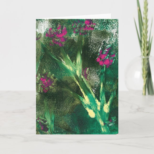 Rosa Blume leere Grußkarte Karte (Vorderseite)