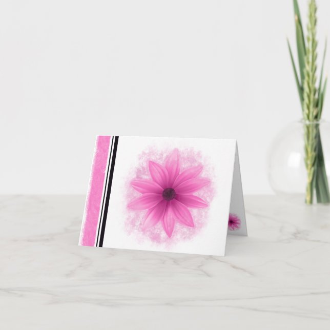 Rosa Blume, leere Notizkarte (Vorderseite)