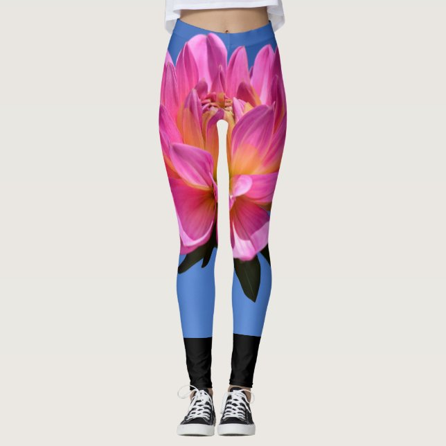 Rosa Blume Leggings (Vorderseite)