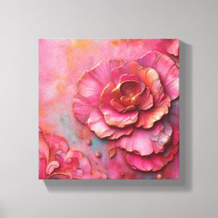 Rosa Blume Leinwand Kunst!