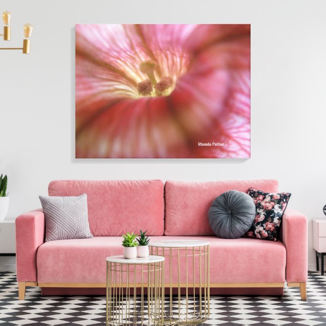 rosa Blume Leinwanddruck (Insitu (Wohnzimmer))