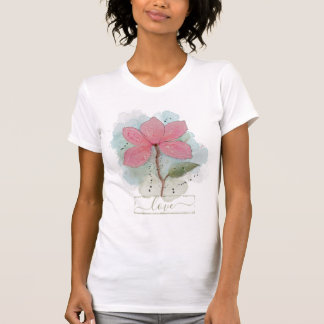 Rosa Blume Liebe T - Shirt
