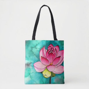 Rosa Blume Lotus feine Wasserfarbe