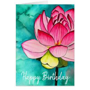 Rosa Blume Lotus Wasserfarben