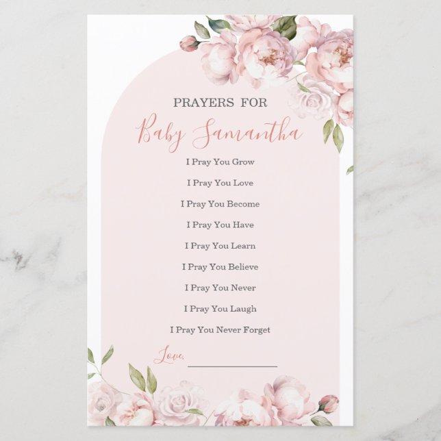 Rosa Blume Mädchen Baby im Blütenprayer für Baby (Vorderseite)