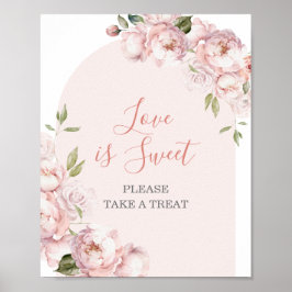 Rosa Blume Mädchen Baby in blütiger Liebe ist süß Poster