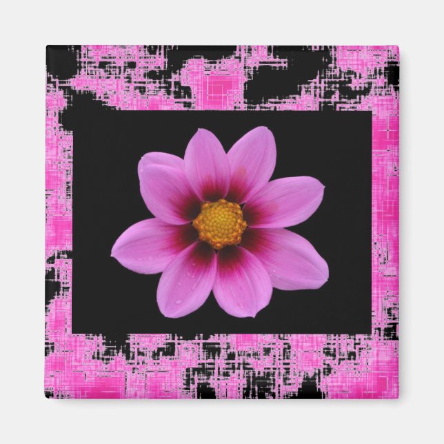 Rosa Blume Magnet (Vorne)