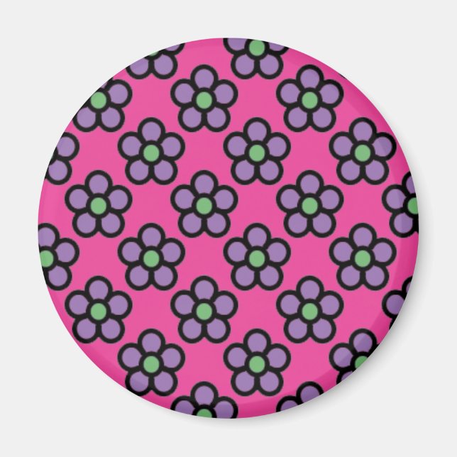Rosa Blume Magnet (Vorne)