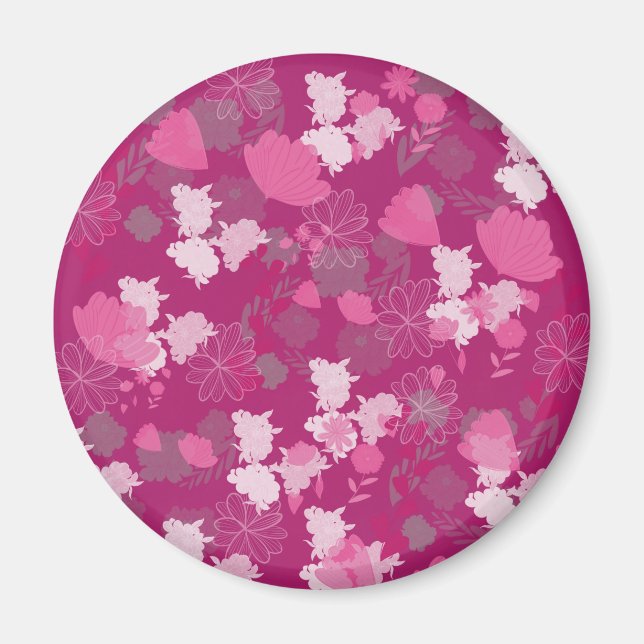 rosa Blume Magnet (Vorne)