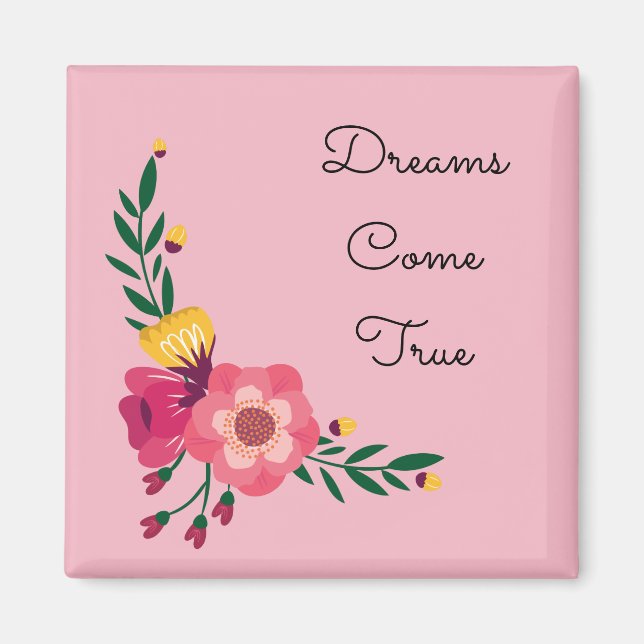 Rosa Blume Magnet (Vorne)