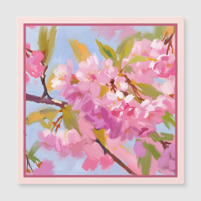 Rosa Blume Magnetkarte (Vorderseite)