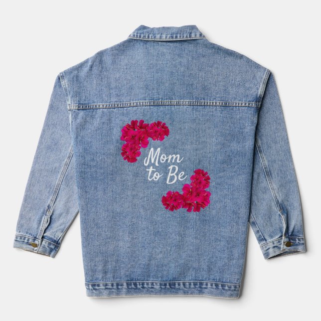 Rosa Blume Mama Jeansjacke (Rückseite)