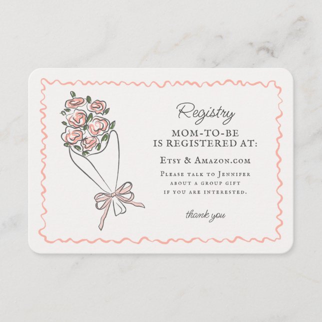 Rosa Blume Markt Frischblumenregister einfügen Begleitkarte (Vorderseite)