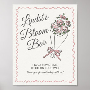 Rosa Blume Markt Frische Blumenstrauß Bar Poster