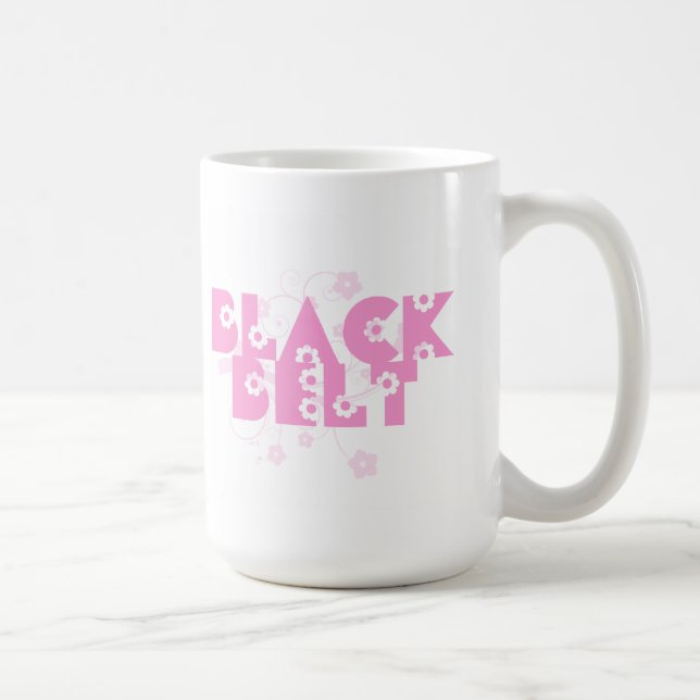 Rosa Blume Martial Arts Black Belt Kaffeetasse (Rechts)