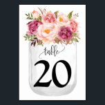 Rosa Blume Mason Jar Country Wedding Tischnummer<br><div class="desc">Mason Jar mit Aquarell rosa Blumendesign. Romantischer boho chic Stil. Sie müssen jede Tischnummer einzeln erstellen. 1. Hinzufügen von Tischnummer zum Design. 2. Fügen Sie Ihrem Warenkorb hinzu. 3. Wiederholen Sie die Schritte für jede benötigte Tischnummer. Für zusätzliche Änderungen (Schriftart, Schriftart, Entfernen oder Verschieben von Elementen, ändern Sie den anderen...</div>