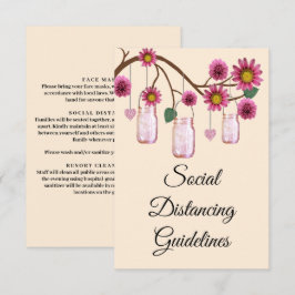Rosa Blume Mason Jar Sicherheitsmaßnahmen Begleitkarte