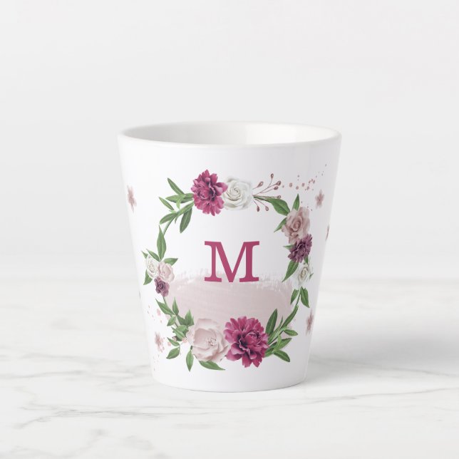 Rosa Blume Milchtasse (Vorderseite)