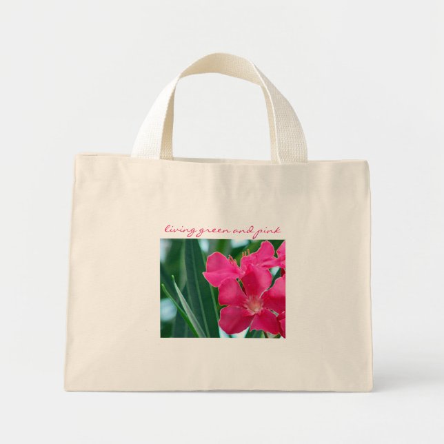 Rosa Blume Mini Tote Tasche (Vorne)