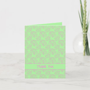 Rosa Blume Minimalistisch Danke, grün Karte