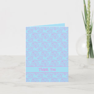 Rosa Blume Minimalistisch Vielen Dank in Light Blu Karte