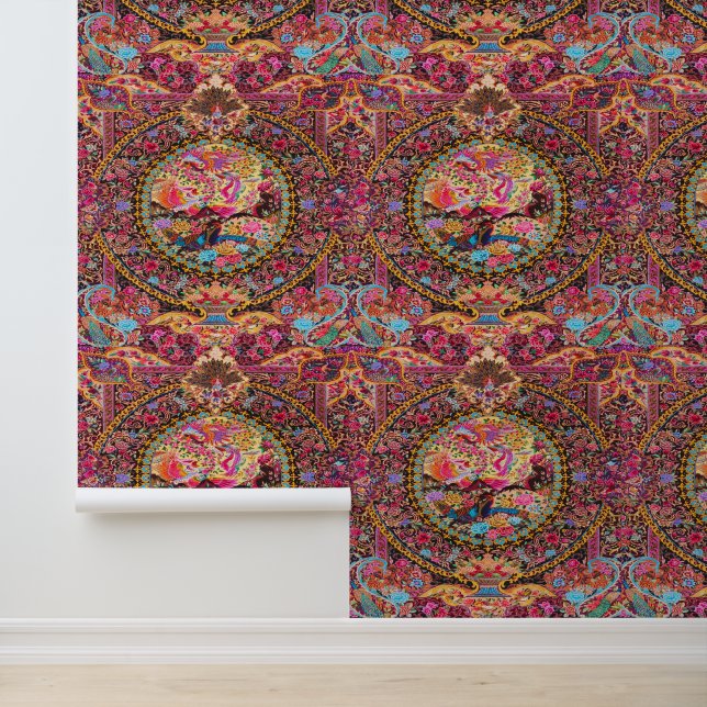 Rosa Blume mit Blütenblättern Persischer Schale un Tapete (Anwendung)