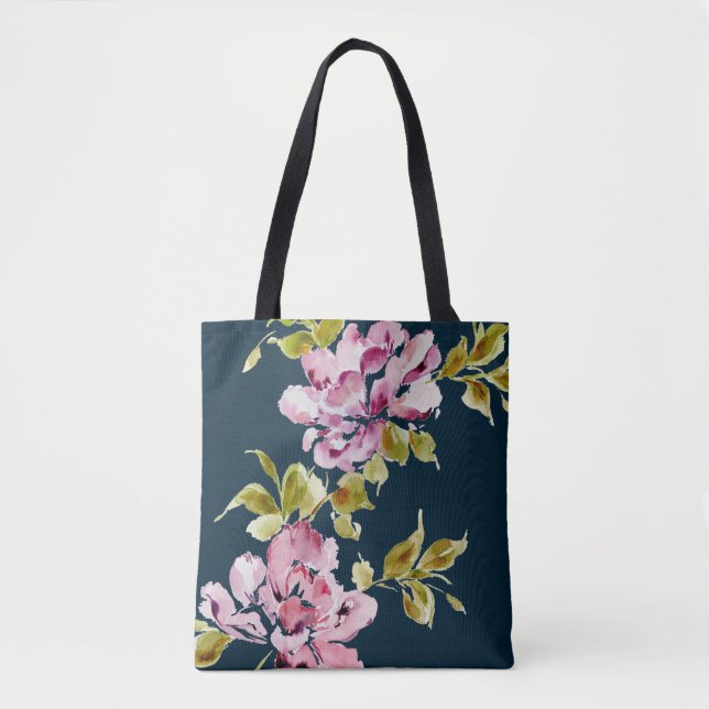 Rosa Blume mit floralen Aquarellen. (Vorderseite)