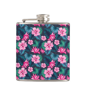 Rosa Blume mit grünen Blätter Partern-79066 Flachmann