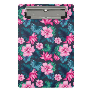 Rosa Blume mit grünen Blätter Partern-79066 Mini Klemmbrett