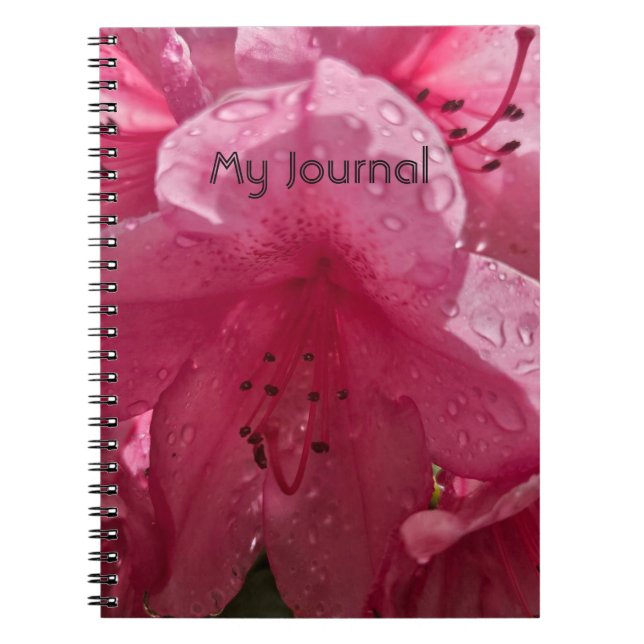 Rosa Blume mit Text Notizblock (Vorderseite)