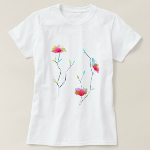 Rosa Blume Moderne, einfache japanische inspiriert T-Shirt