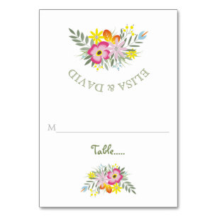 Rosa Blume Moderne Hochzeitskarte Tischnummer