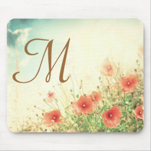 Rosa Blume Monogram, Initial Mouse Pad Mousepad