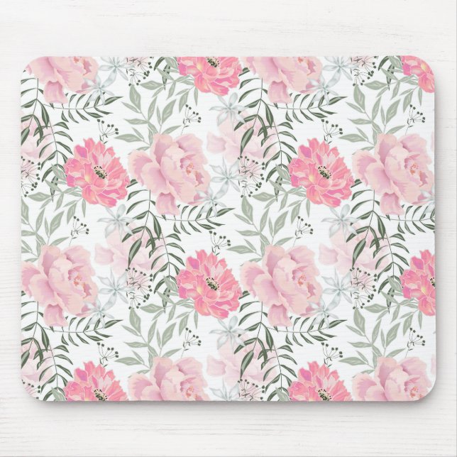 Rosa Blume Mousepad (Vorne)