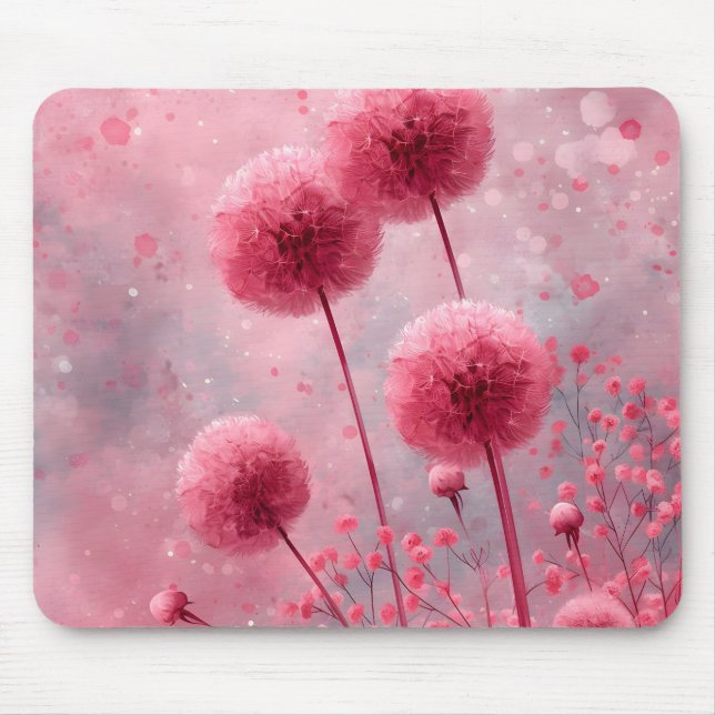 Rosa Blume Mousepad (Vorne)