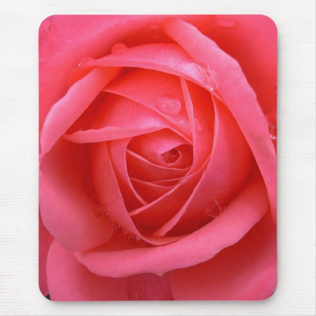 Rosa Blume Mousepad Rote Rose Dekoration Geschenke (Vorne)