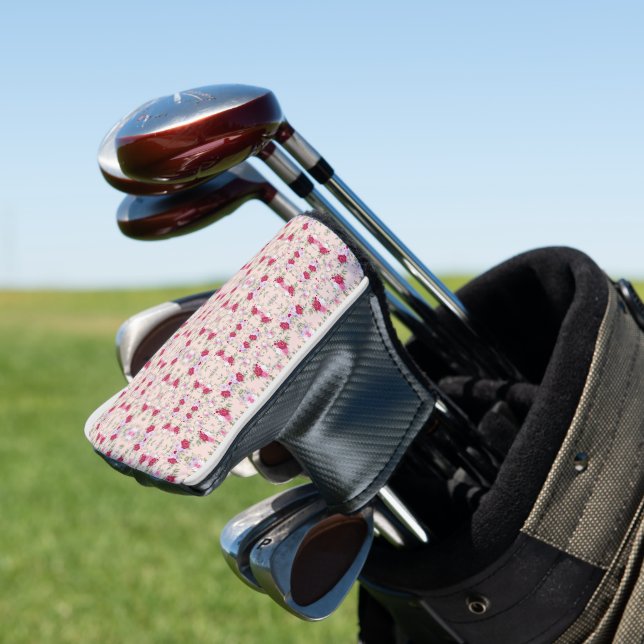 Rosa Blume Muster Art Golf Headcover (In Situ)