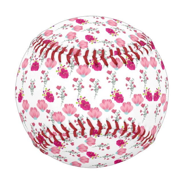 rosa Blume Muster Baseball (Vorderseite)