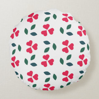 rosa Blume Muster Rundes Kissen