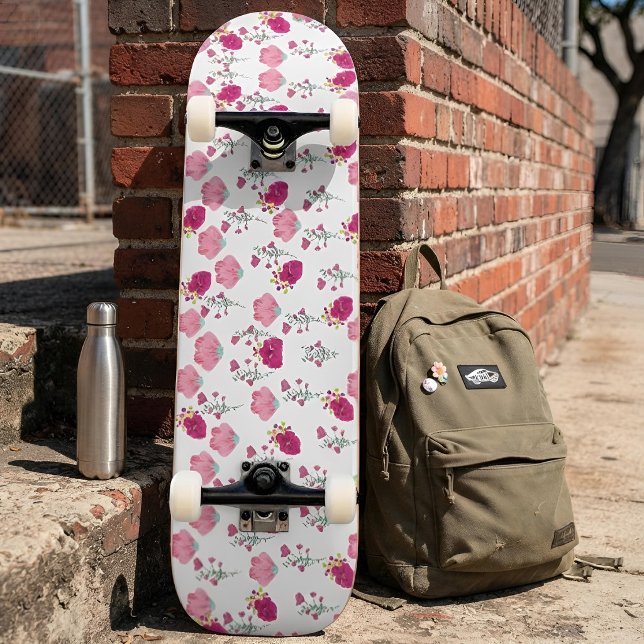 rosa Blume Muster Skateboard (Von Creator hochgeladen)