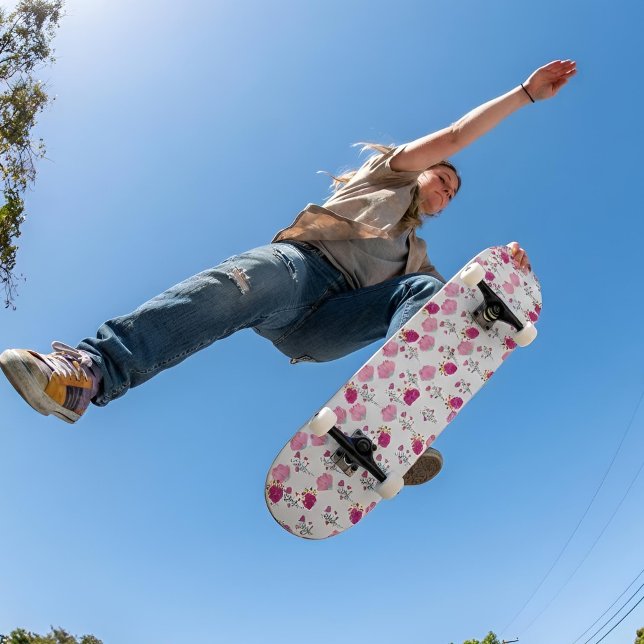 rosa Blume Muster Skateboard (Von Creator hochgeladen)