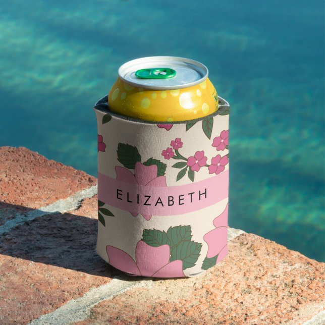 Rosa Blume, Muster von Blume, Ihr Name Dosenkühler (In Situ Pool)