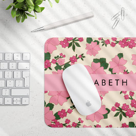 Rosa Blume, Muster von Blume, Ihr Name Mousepad