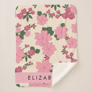 Rosa Blume, Muster von Blume, Ihr Name Sherpadecke