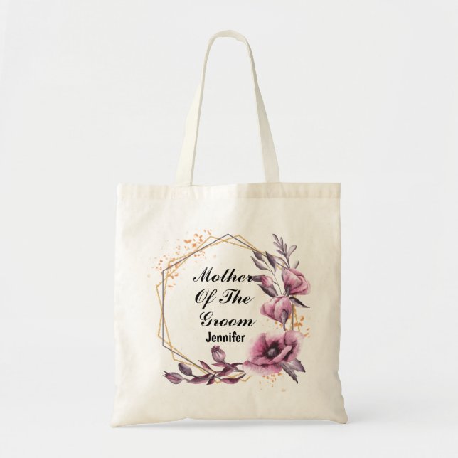 Rosa Blume Mutter des Bräutigams Tote Tasche (Vorne)
