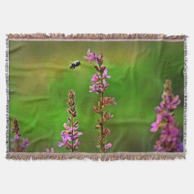 Rosa Blume N Bienenbläschen Donnerschlag Decke (Vorderseite)