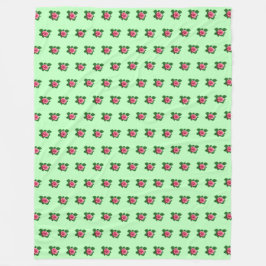 Rosa Blume Nahtloses Muster auf hellgrün Fleecedecke