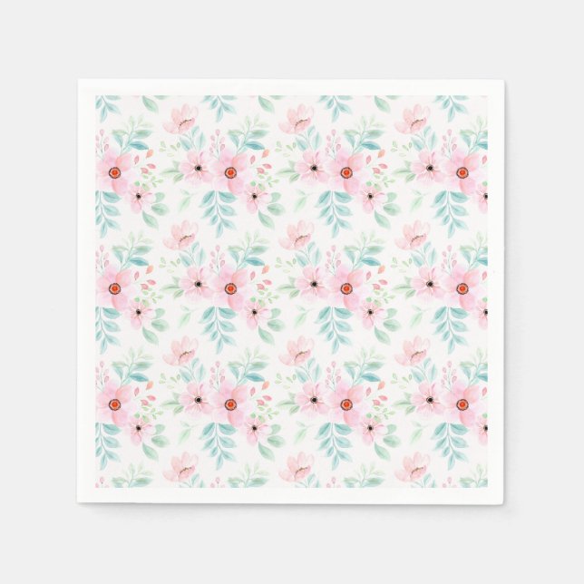 Rosa Blume Napkins Serviette (Vorderseite)