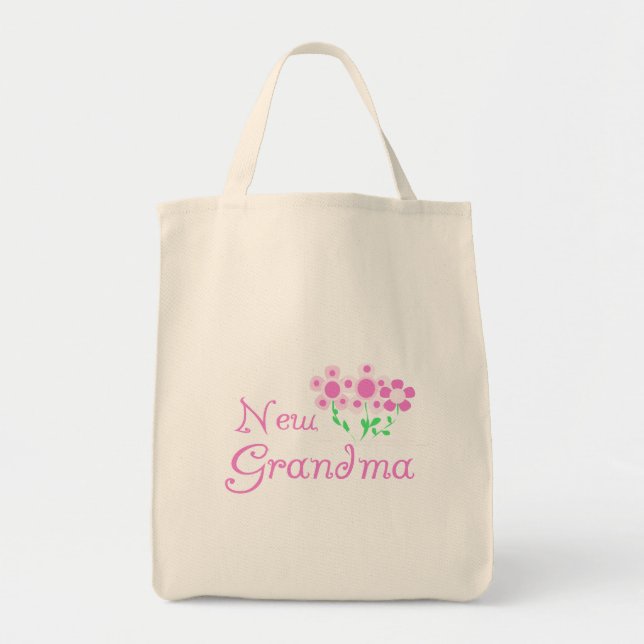 Rosa Blume Neue Oma Tshirts und Geschenke Tragetasche (Vorne)